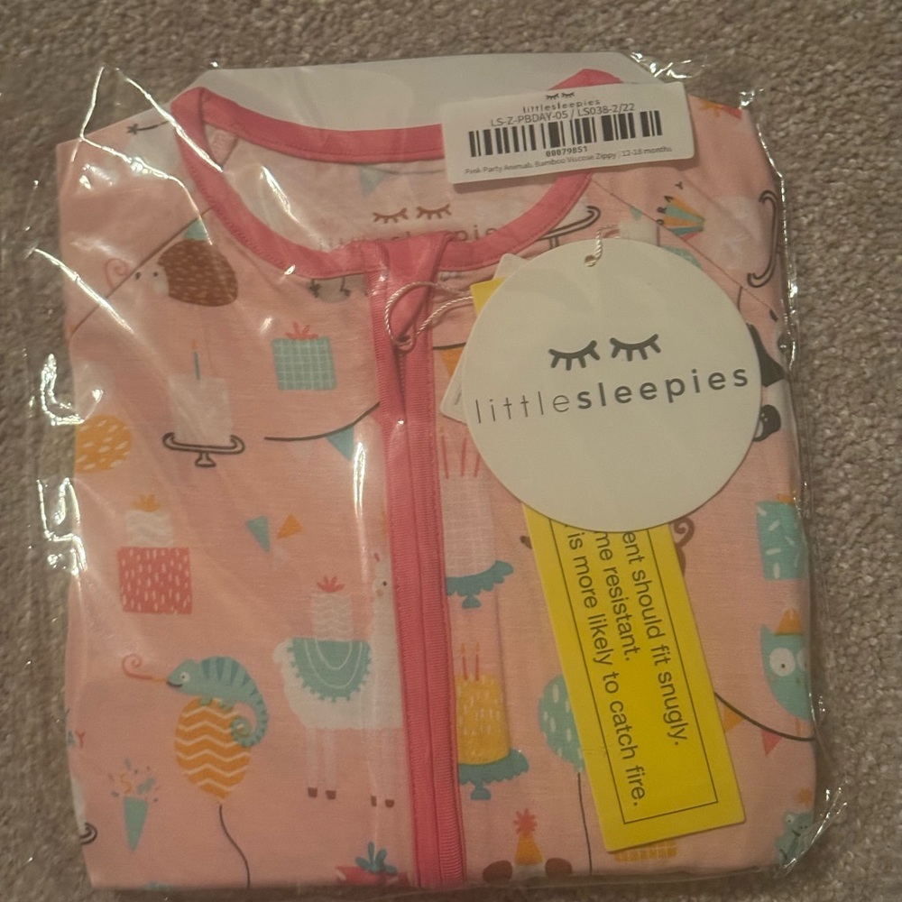 Little Sleepies Pink Party Animals Zippy